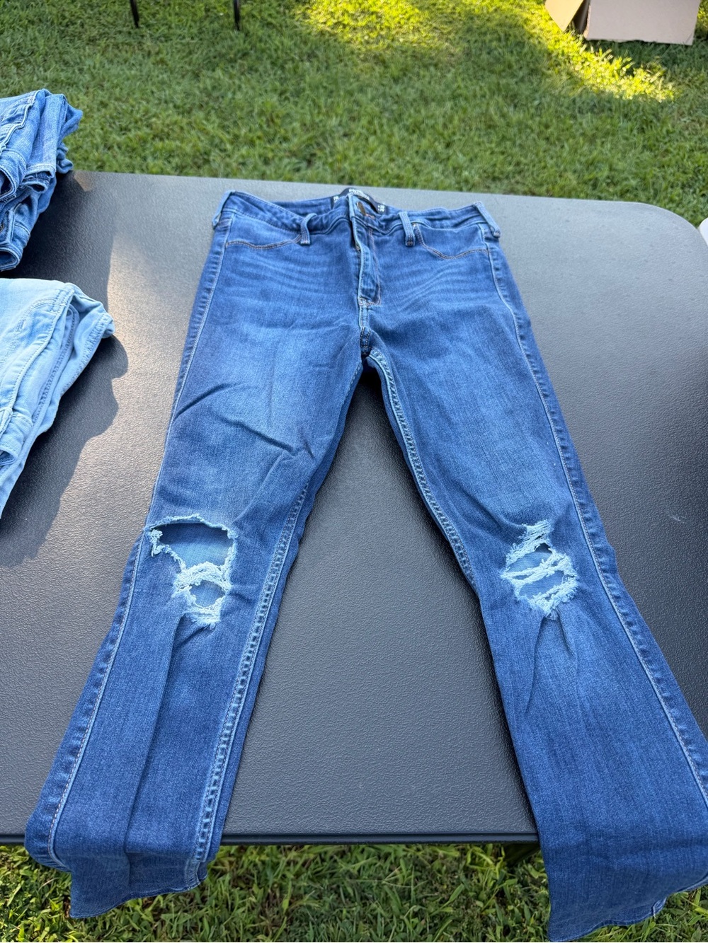 Hollister Blue Ripped Skinny Jeans